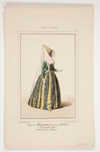 Costume de Mme Gondelaurier, joué par Mme Dabadier - Paul Gavarni