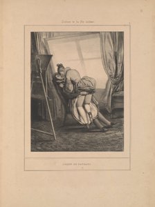 Leçon de paysage, de la série Scènes de la vie intime - Paul Gavarni