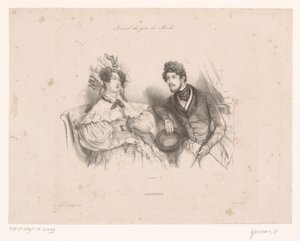 Homme et femme parlant sur un banc (Causerie)