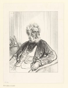Vieil homme à la barbe blanche et aux lunettes - Paul Gavarni