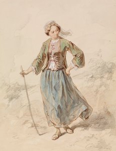 Jeune paysanne - Paul Gavarni
