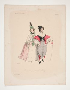 Travestissements originaux pour les bals de 1834. Nos. 2 et 3. - Paul Gavarni