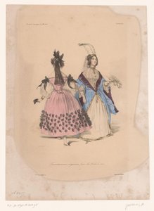 Deux femmes en robes de bal - Paul Gavarni