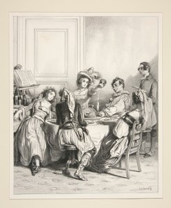 UN DÉJEUNER, au petit jour. - Paul Gavarni