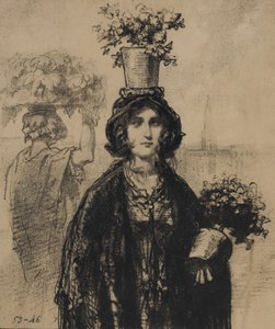 Nous portons beaucoup de fleurs ce printemps, surtout sur les chapeaux, Fashionable Magazine, 1853 - Paul Gavarni