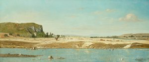 Les rives de la rivière Durance à Saint Paul, 1864