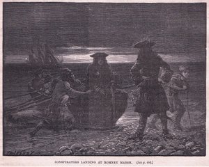 Conspirateurs débarquant à Romney Marsh en 1696