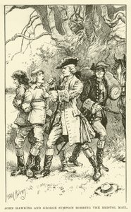 John Hawkins et George Sympson Volant le Courrier de Bristol (gravure) - Paul Hardy