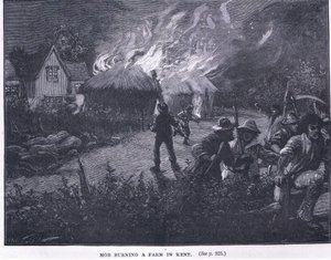 Émeute brûlant une ferme dans le Kent en 1830 - Paul Hardy