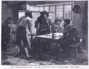 Le capitaine de Nottingham et les agitateurs au White Horse en 1817 après J.-C.