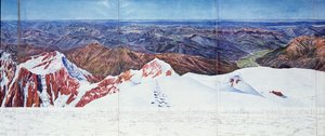 Vue panoramique du sommet du Pelvoux dans le Massif des Écrins, Alpes françaises - Paul Helbronner