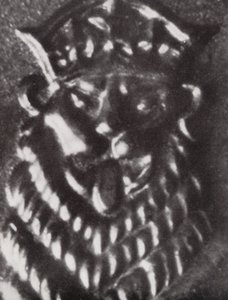 Tête de lion sur une pièce de un shilling