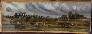 Rives de la Seine à la barrière de la Cunette, près du Champ-de-Mars (1820) - Paul Huet