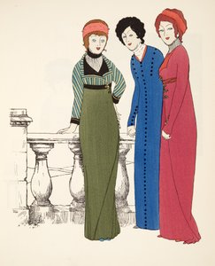 Trois manteaux de soirée empire de Les Robes de Paul Poiret pub. 1908