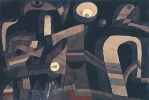 La nuit vert-rouge indien, sombre, 1921