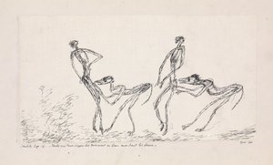 Candide, chapitre 16. Tandis que deux singes les suivaient en leur mordant les fesses, 1911 - Paul Klee