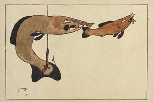 Sans titre Deux poissons, un sur un hameçon, 1901