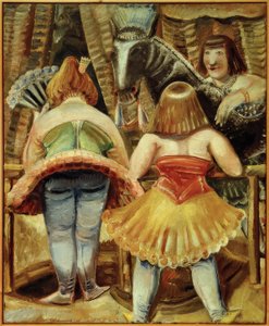 Cheval de cirque avec trois femmes