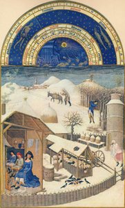 Février - village sous la neige, 15e siècle, 1939