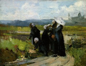 Les Orphelins de Bayeux (huile sur panneau) - Paul Louis Delance