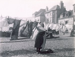 Étendre le linge, vieille ville de Hastings