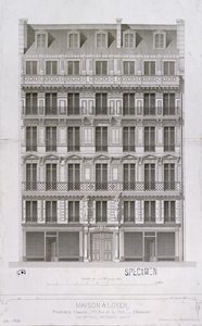 Conception pour un immeuble de style Haussmann dans la rue de la Paix, Paris, vers 1860 - Paul Mesnard