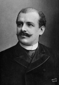 Jean de Reszke (1850-1935), chanteur polonais photographié par Paul Nadar entre 1885 et 1900, extrait de la collection Félix Potin, 500 célébrités contemporaines, chanteurs d