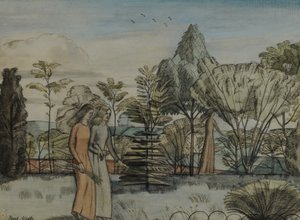Barbara dans le jardin - Paul Nash