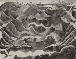 Le cratère de la mine, colline 60, saillant d