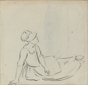 Fille avec un bonnet allongée