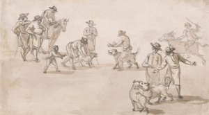 Groupe de figures : une bagarre de chiens