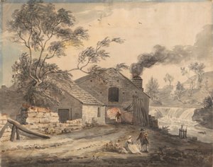 Forge de fer sur la rivière Kent, Westmorland - Paul Sandby