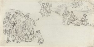 Dames et messieurs dans un parc de campagne - Paul Sandby