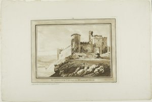 Château de Manerbawr dans le Pembrokeshire, de Douze vues en aquatinte d