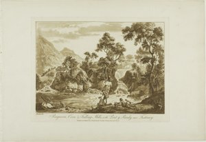 Moulins à maïs et à foulon de Pengnern, avec Pont y Pandy, près de Festiniog - Paul Sandby
