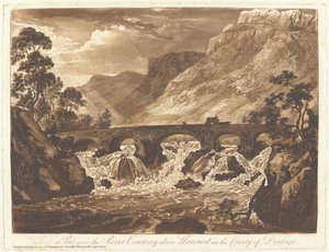Pont-y-Pair sur la rivière Conway au-dessus de Llanrwst dans le comté de Denbigh - Paul Sandby