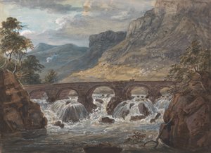 Pont-y-Pier près de Llanroost, Denbighshire - Paul Sandby