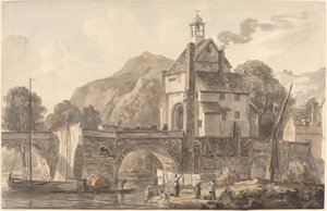 Le pont de Bridgnorth dans le Shropshire - Paul Sandby