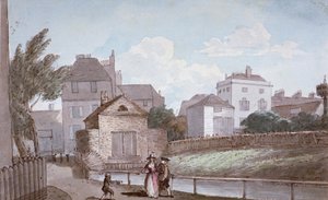 The Thatched House Inn et la New River, Islington, Londres, vers 1790 - Paul Sandby