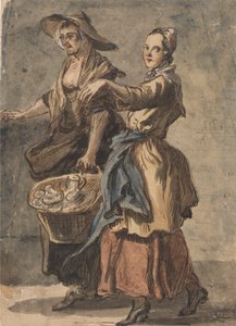 Deux femmes tenant un panier