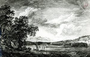 Vue de la rivière Hudson de Pakepsey - Paul Sandby