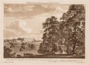 Vues du château de Warwick : Château de Warwick depuis Lodge Hill, 1776 - Paul Sandby