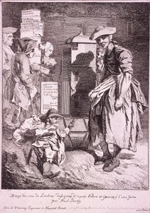 Femme avec un raree show, Cris de Londres, 1760 - Paul Sandby