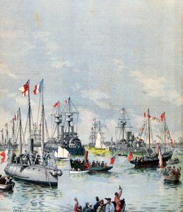 Flottille française dans le port de Portsmouth, 1891 - Paul Senau