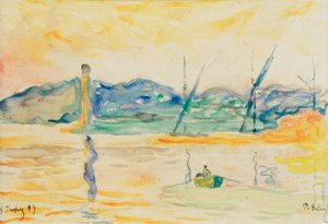 Entrée du port de Saint-Tropez au coucher du soleil