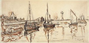 Voiliers dans le port de Barfleur - Paul Signac
