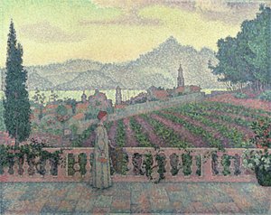 Femme sur la terrasse, 1898 - Paul Signac