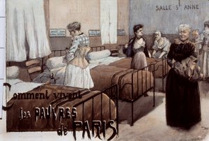 Les pauvres de Paris, début du 20ème siècle (dessin)