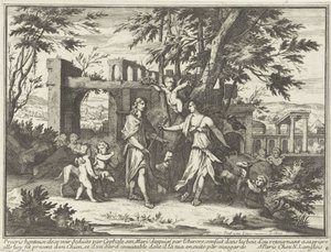 Procris et Céphale déguisé (série: Représentations mythologiques dans des paysages) - Paul van Somer (II)