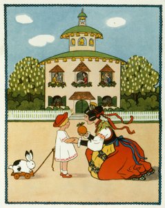 (...) À Rome se trouve une maison de cloches / Trois belles jeunes filles regardent dehors (...)